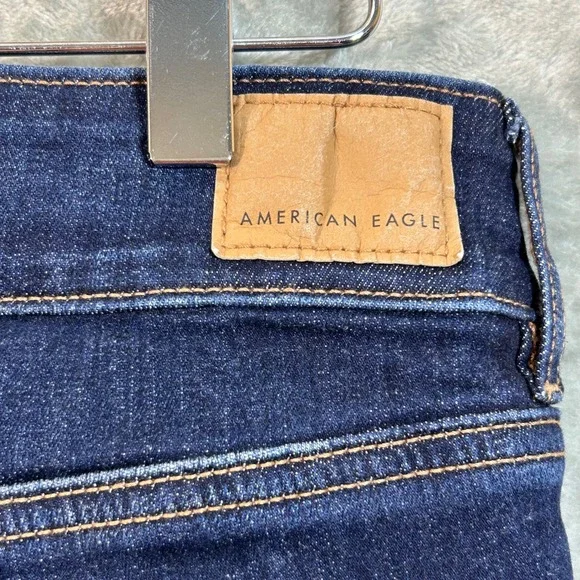 American Eagle Next Level Stretch Kick Boot Jeans Dark Wash Indigo 8 AE 30x31 - Picture 8 of 12